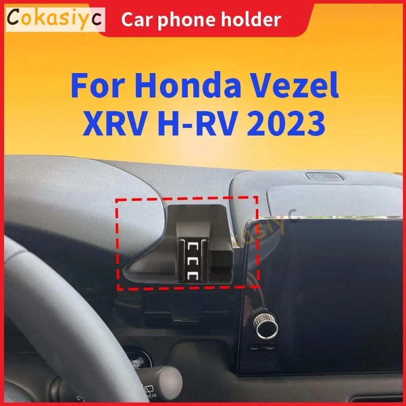 Vehicle Phone Mounts For Honda Vezel XRV H-RV HR-V HRV 2023 Car Phone Holder Special Fixed Base Wireless Charging Accessories