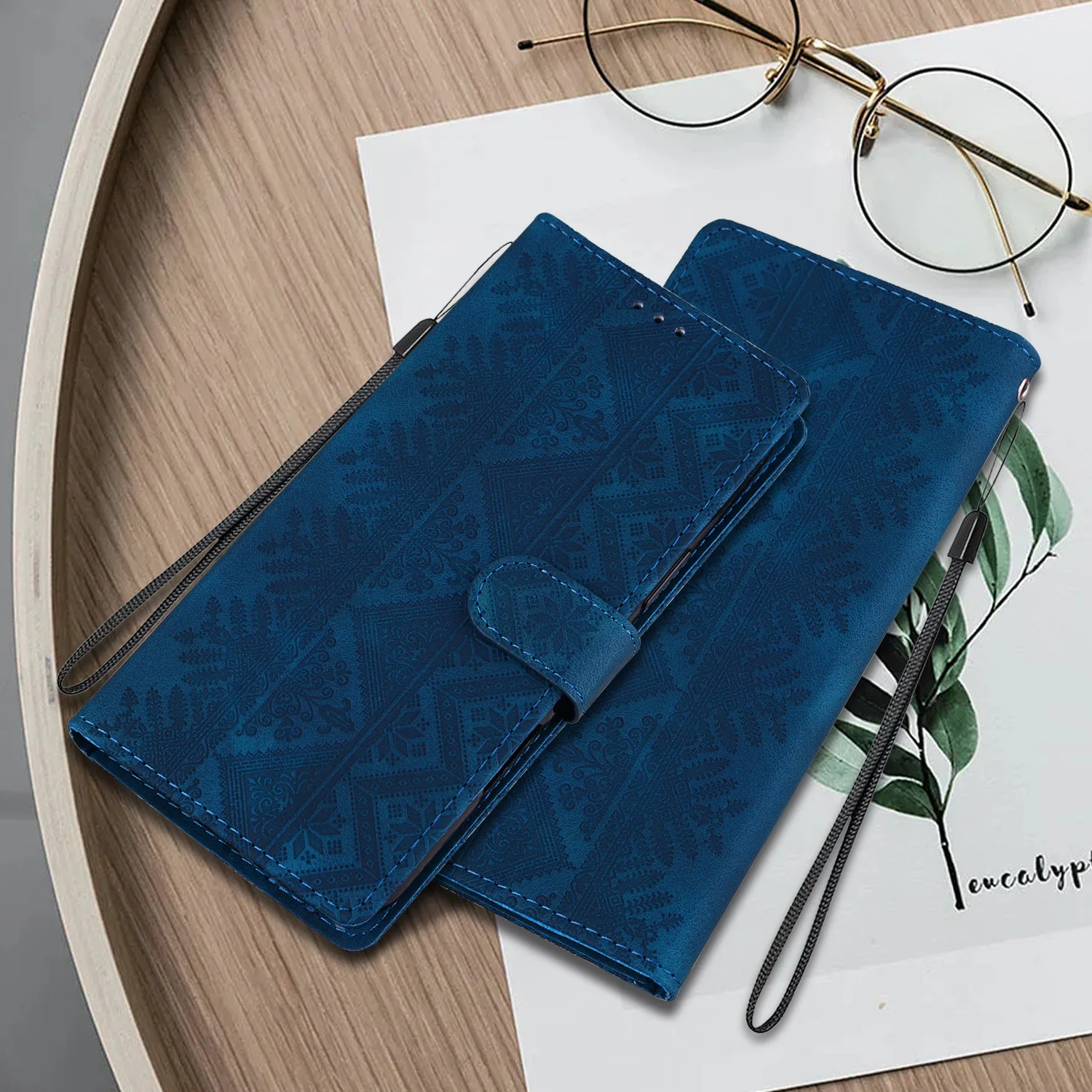 Premium Flip Wallet Case with Magnetic Lanyard Cover