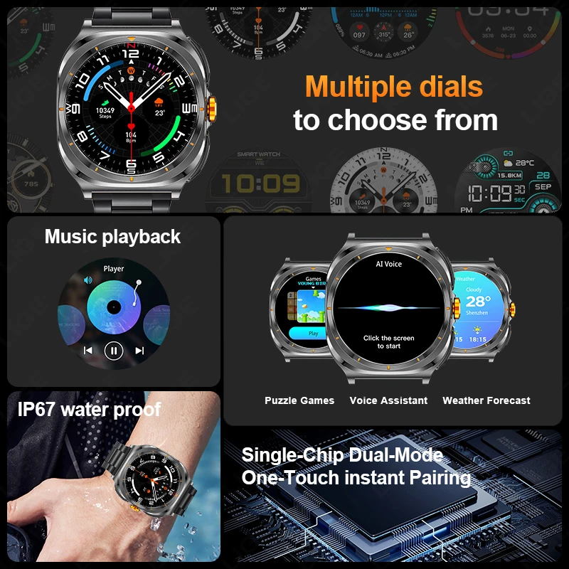 LIGE New 2 in 1 TWS Wireless Headset Smart Watch Bluetooth Call 1.53" AMOLED Screen 400mAh Battary Waterproof Sports Smartwatch 4