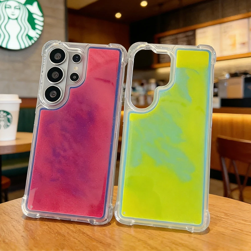 Creative Quicksand Luminous Phone Case with Airbag Protective Cover