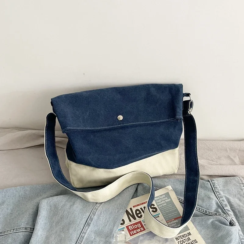 

Вместительные холщовые женские сумки через плечо, простые женские сумки на ремне с застежкой, новинка 2024, бесплатная доставка Bolso Mujer