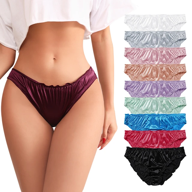 Hot Sale Ladies Frill Trim Satin 100% Ice Silk Seamless No Show Underwear  Invisible Briefs Women's Panties - AliExpress