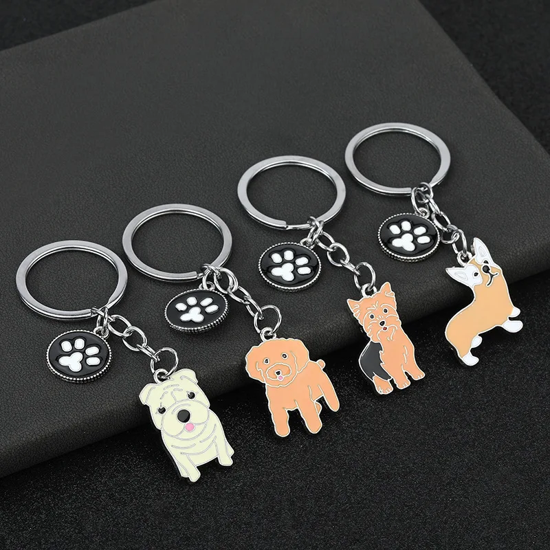 Portachiavi Commemorativo In Argento Per Perdita Di Un Cane – Ciondoli A Osso, Zampa E Angelo - 2