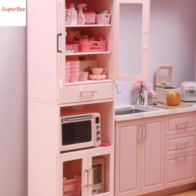 Set Di 6 Mobili In Miniatura In Legno Per Casa Delle Bambole – Cucina, Camera Da Letto, Bagno, Soggiorno - 2