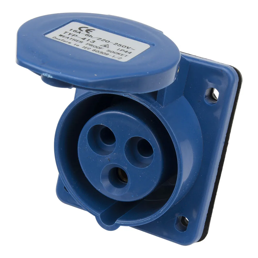 16A 2P E 3 pin 220240V IP44 413 single phase splashproof industrial
