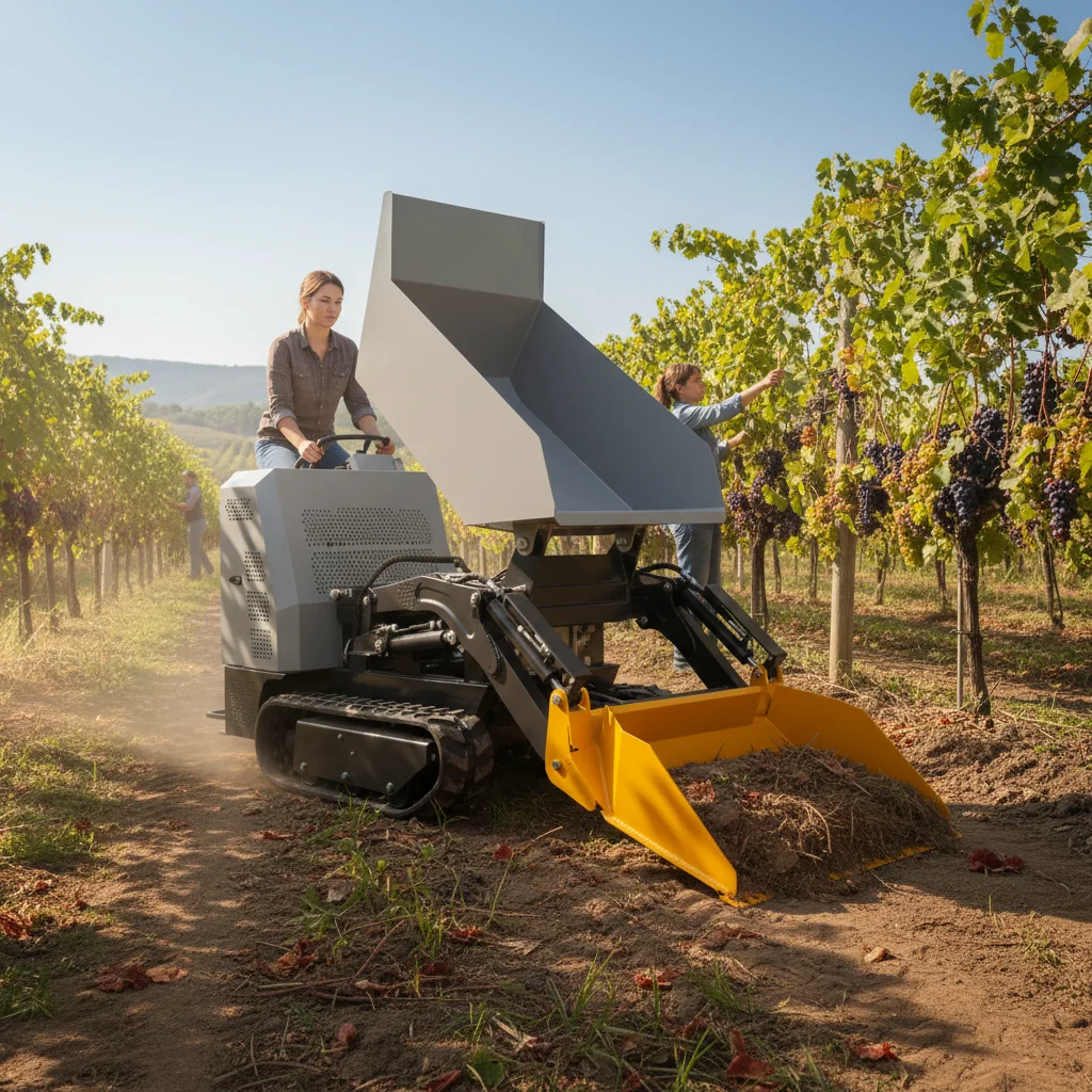 EPA EURO 5 Mini-Raupendumper 800kg mit Verstellbarem Lader für Sand- und Bauschutttransport - Direkt ab Werk Preisgestaltet