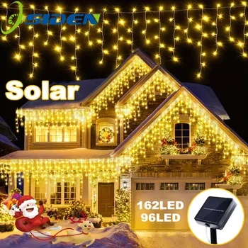 Solar Christmas Icicle Lights Outdoor Waterproof 1