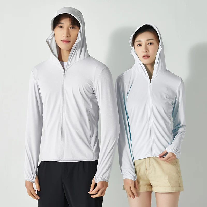 Summer New High Quality Ice Silk Couple Sun Protection Clothing Outdoor UV Protection Sports Running Sun Protection Top 5