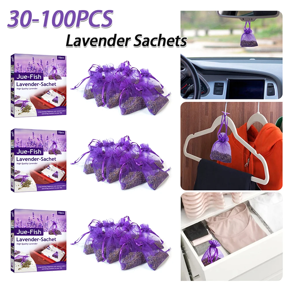 30-100Pcs Lavender Sachets Lavender Sachet Bags Multifunction Fragrance Bags for Drawers Closets Dressers