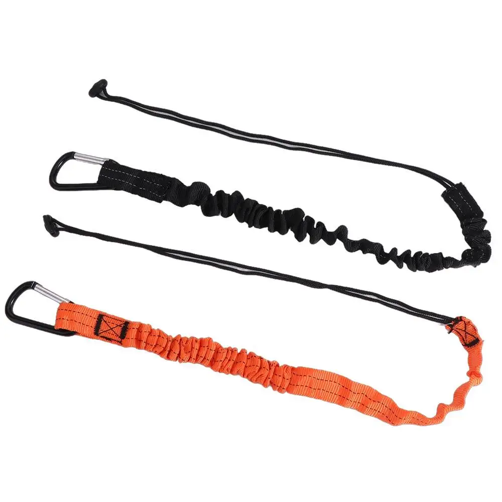 With Carabiner Hook Safety Bungee Tether Anti-Falling Climbing Working Tool Safety Rope Nylon Telescopic Tool Lanyard