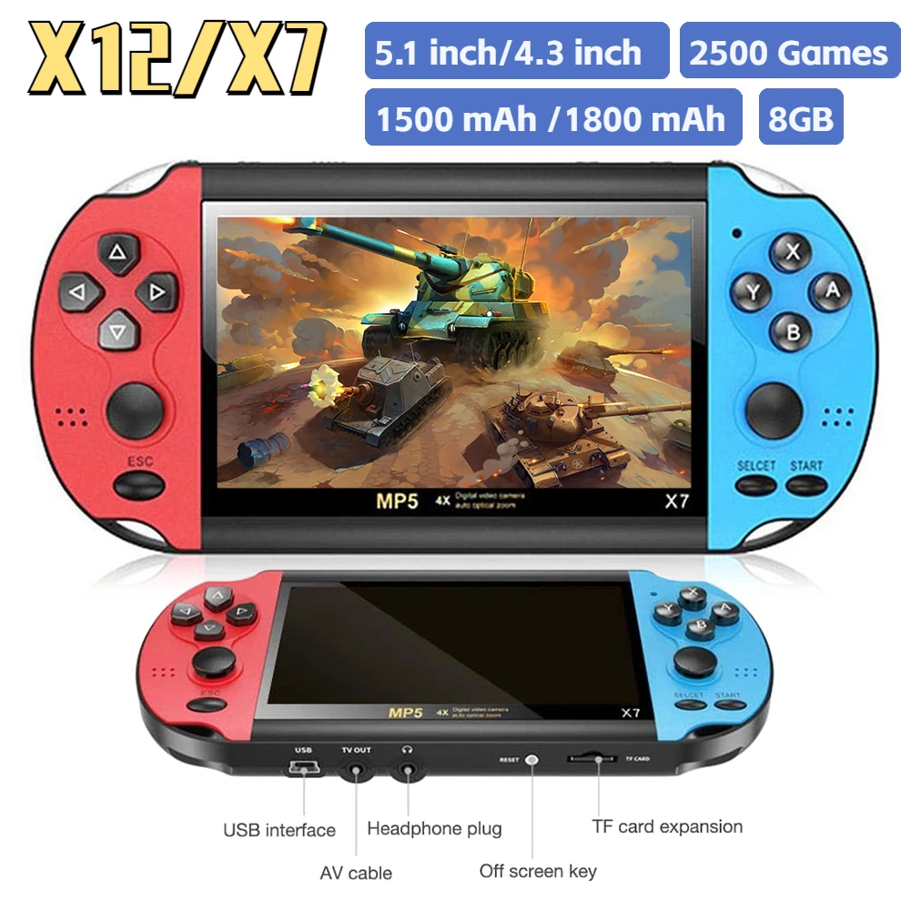 X12HandheldGameConsole8GBBuiltin2000GamesforPSPGamePlayer