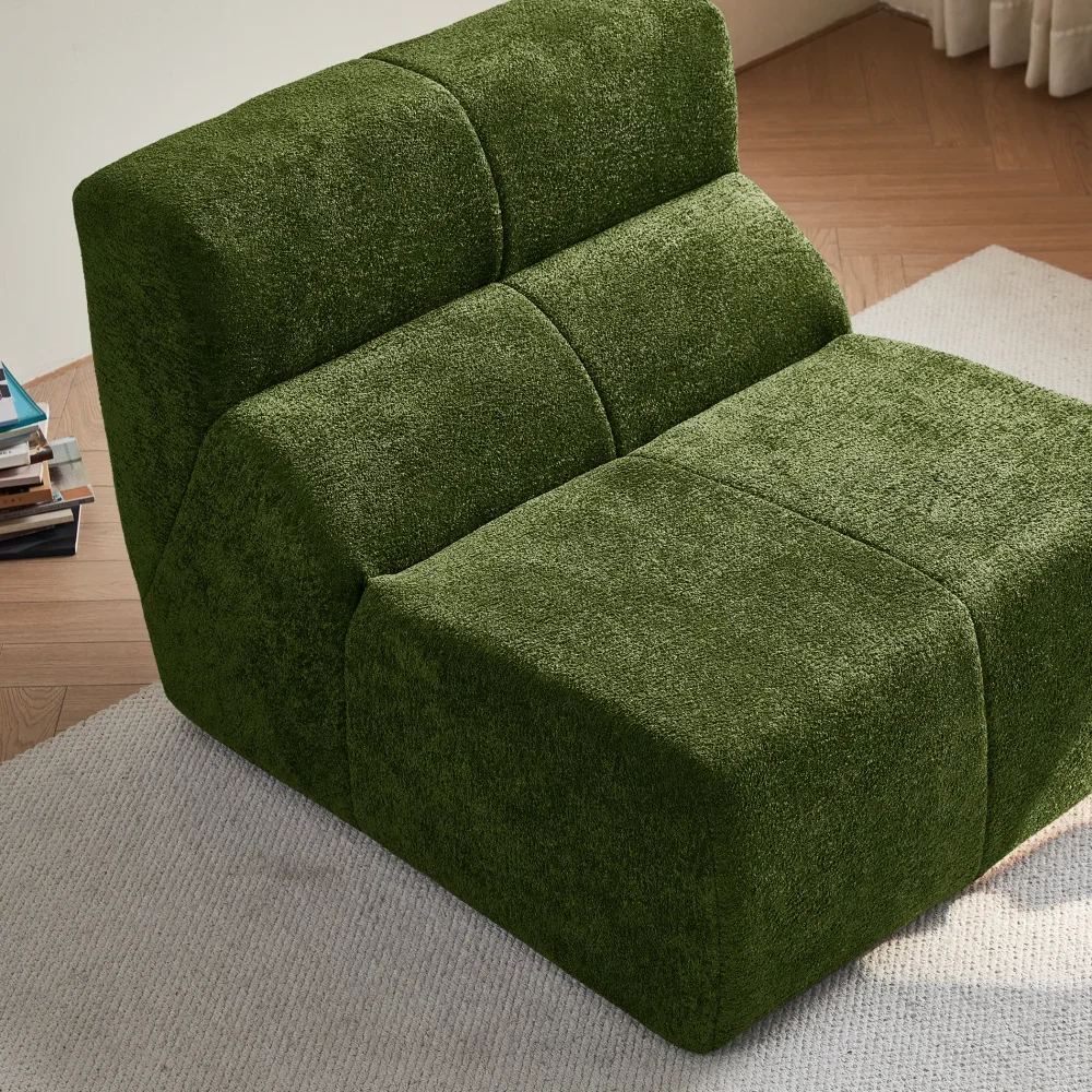 Luxuriöser Einzelsofastuhl aus weichem Regentropfen-Samt mit ergonomischem Design für Wohnzimmer, Büros und kleine Wohnungen – Detail 29
