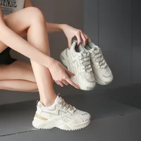 2025 Spring New Women's Shoes All Math Platform Sneakers Height Increase 6CM Thick Bottom Casual Shoes Sports Shoes Mesh Tennis 2