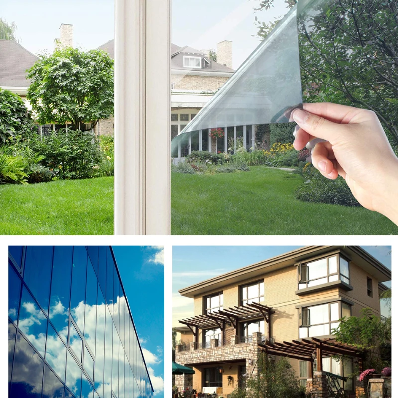 Window Film Mirror Window Film One Way PET Sun Blocking Reflective Self Adhesive Solar Film Heat Control Privacy UV Protection