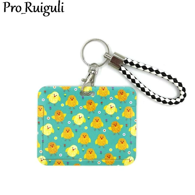 Little Yellow Chicken Cartoon Cute Credit Card Holder Lanyard Women Men Kid  Studente Reel Id Name Bus Clips Card Badge Holder - Webbing - AliExpress