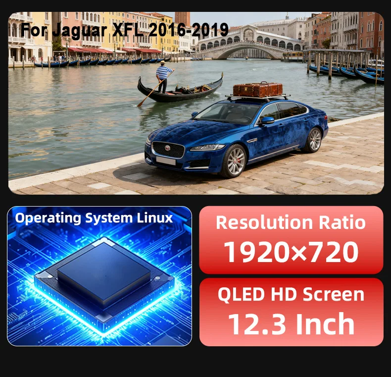 For Jaguar XFL 2016-2019 Carplay Car LCD Digital Instrument Cluster Speedometer,