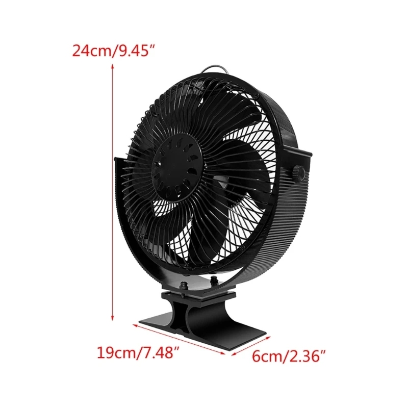 Efficient Heat Distribution Fan 6Blade Heat Powered Stove Fan Cover Stay Warm Quiet Operation No Electricity Drop Shipping