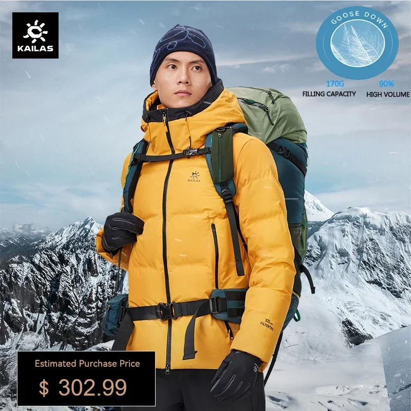 KAILAS-Goose Down Jacket for Men Winter Warm Thickened Camping