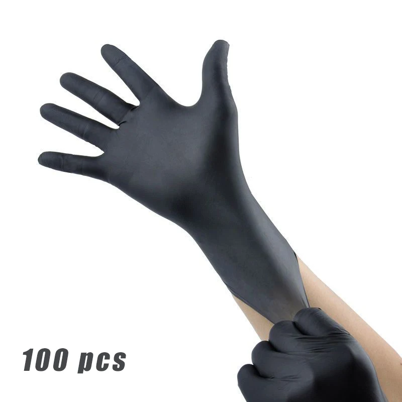 Disposable Gloves Black Home Work Gardening Painting Protective Vinyl Nitrile Gloves Latex Free Adult Child Kids XS S M 100pcs disposable gloves,nitrile gloves,protective gloves,safety gloves,garden work gloves,horticultural gloves