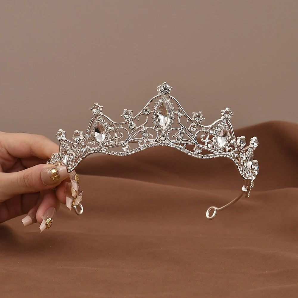 Couronne Princesse Baroque Strass - Alliage Doré, Diamètre 13 Cm - Pour Mariage, Anniversaire, Bal - 4