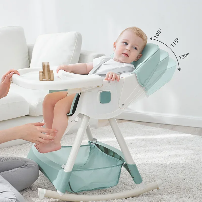 Can Sit and Lie Down Upgraded Baby Dining Chair with Foot Pedal Convenient Dining Table and Chair for Babies To Eat