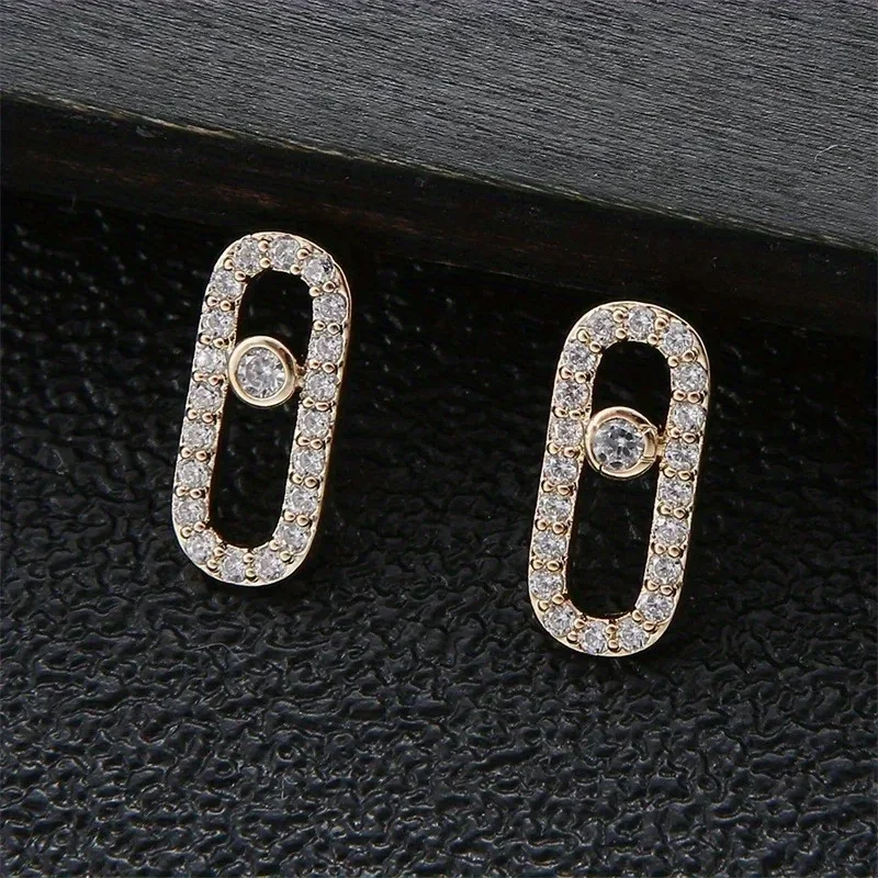 Zirkon-Serie Ohrringe Gold/Silber Tägliche vielseitige Accessoires geeignet für Weihnachtsgeschenke für Freunde