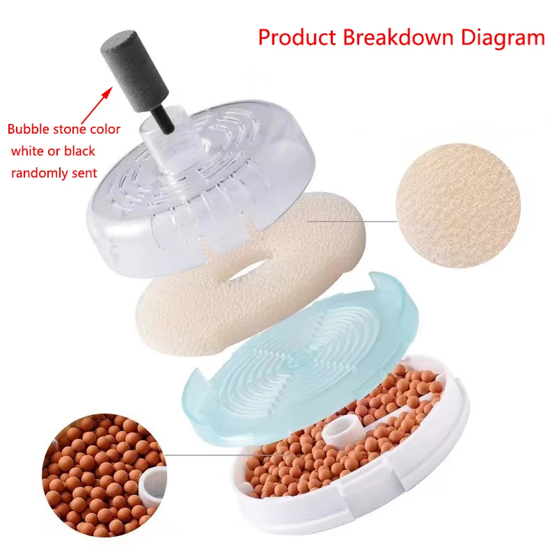 Round Aquarium Fish Tank Filter Transparent Biochemical Sponge Filter Aquarium Water biological Filter Submersible Water Pump 5