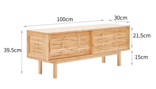 Living Room Dresser Sliding Door TV Cabinet Bamboo Woven Simple Modern Stand Floor Type