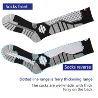 GTUBIKE nouveau hiver chaud chaussettes de Ski anti-dérapant épaissi Compression Snowboard chaussettes thermique évacuant l'humidité genou chaussettes hautes 3