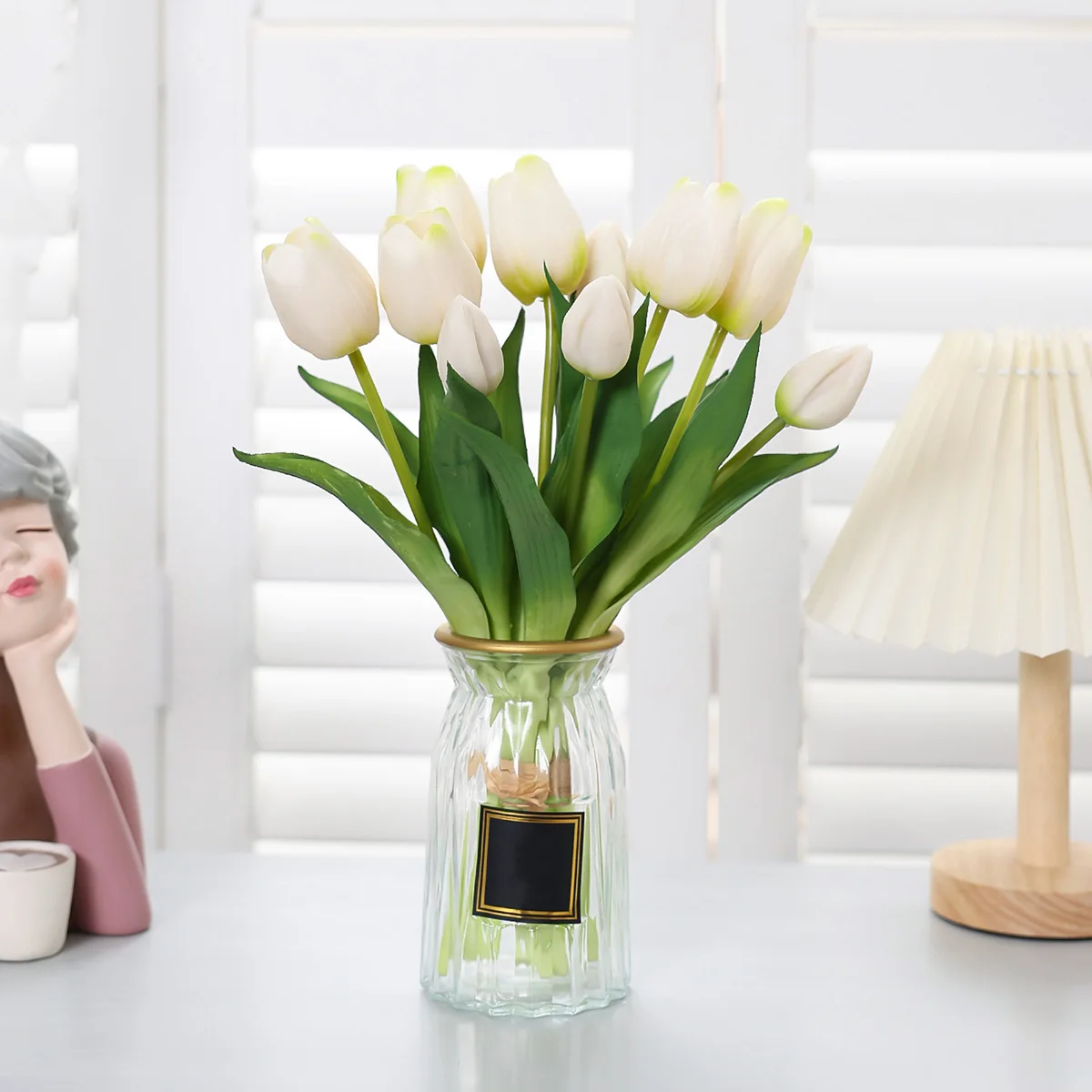 1 bundle of 5 simulated tulips indoor home props shooting simulated flowers Valentine's Day wedding party vase flower arrangement