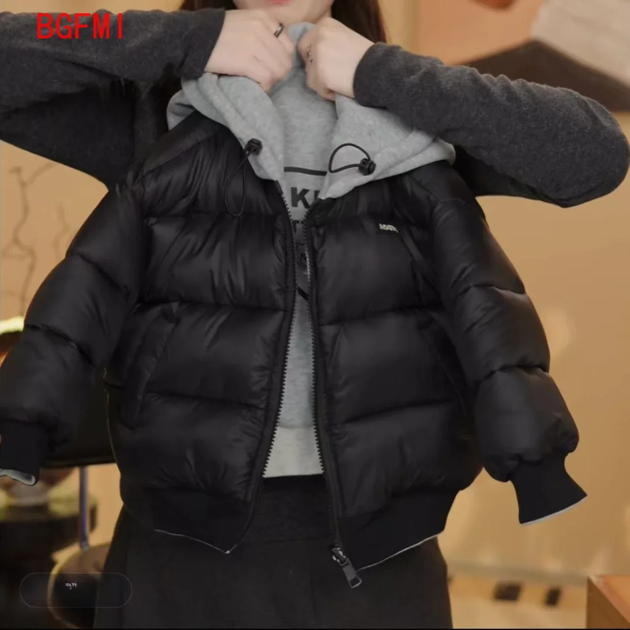 Girls Boys Reversible Cotton Padded Jacket Children's Winter Overalls Korean Thick Kids Outerwear Hooded Teenager Padding Coat