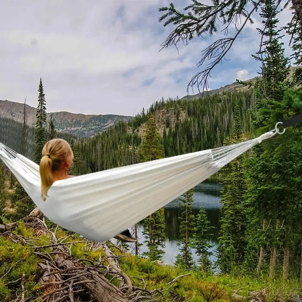 Portable Outdoor Garden Tourist Double Hammocks Travel Camping Leisure Sleeping Hanging Hammock Swing Nature Hike 4