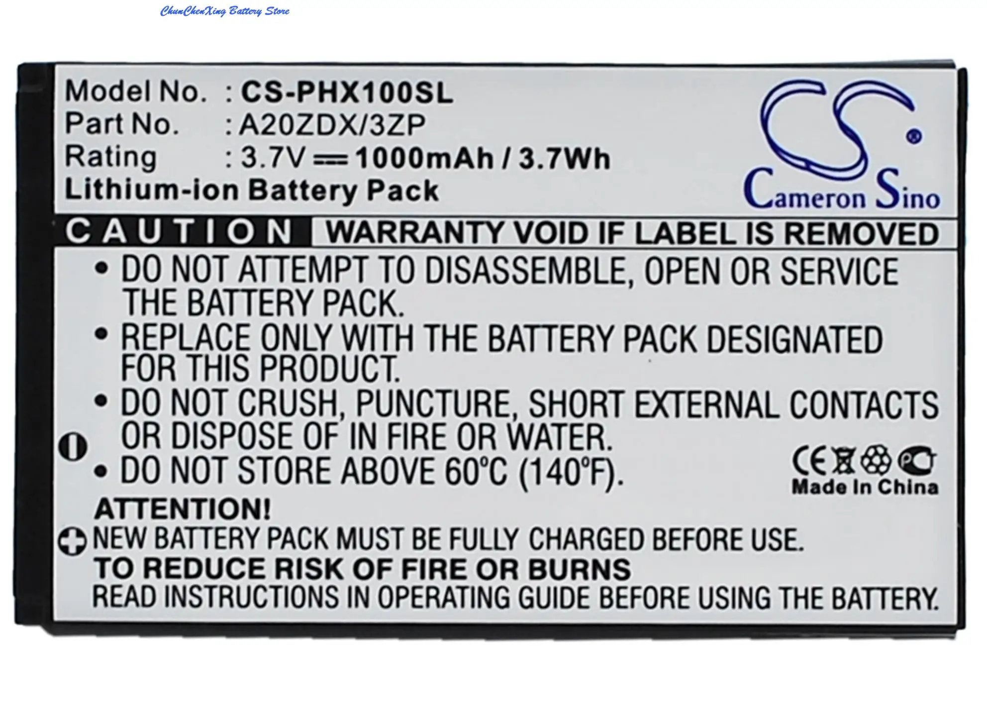 Cameron Sino 1000Mah Di Alta Qualità Batteria A20Zdx/3Zp Per Philips Xenium T129, Xenium X100, Xenium X325