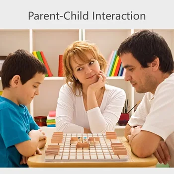 Kid Wooden Montessori Quoridor Board Game Logical Thinking Puzzle Toy Two Players Interactive Intercept Battle Brain Teasers Toy 5