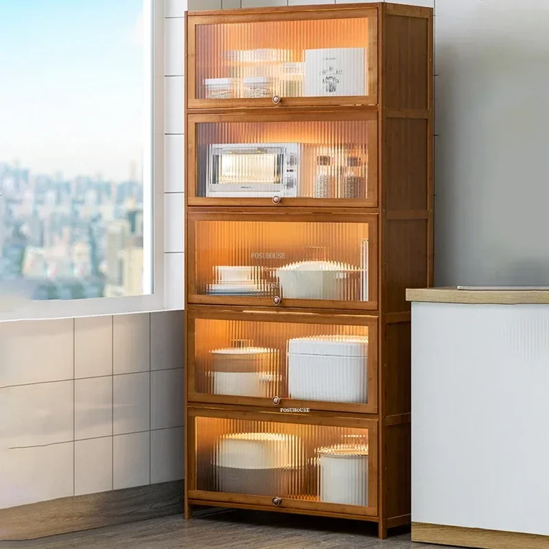 Simple Multi-layer Kitchen Cabinets Racks Modern Home Storage Cabinet Nordic Kitchen Furniture Floor Seasoning Supplies Cabinet