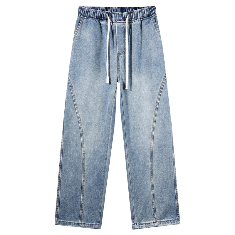 2025 Autumn Fashion Straight Jeans Men's Clothing Loose Casual Korean Pants Student Vintage Denim Trousers Male Streetwear 6