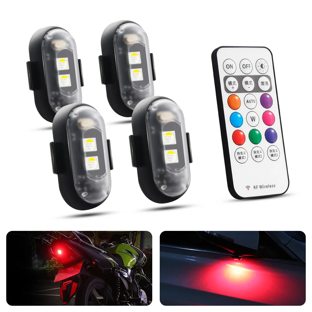 

Universal LED Anti-collision Warning Light For Motorcycle Flash Warning Light 8 Colors Led Aircraft Strobe Lights 12V