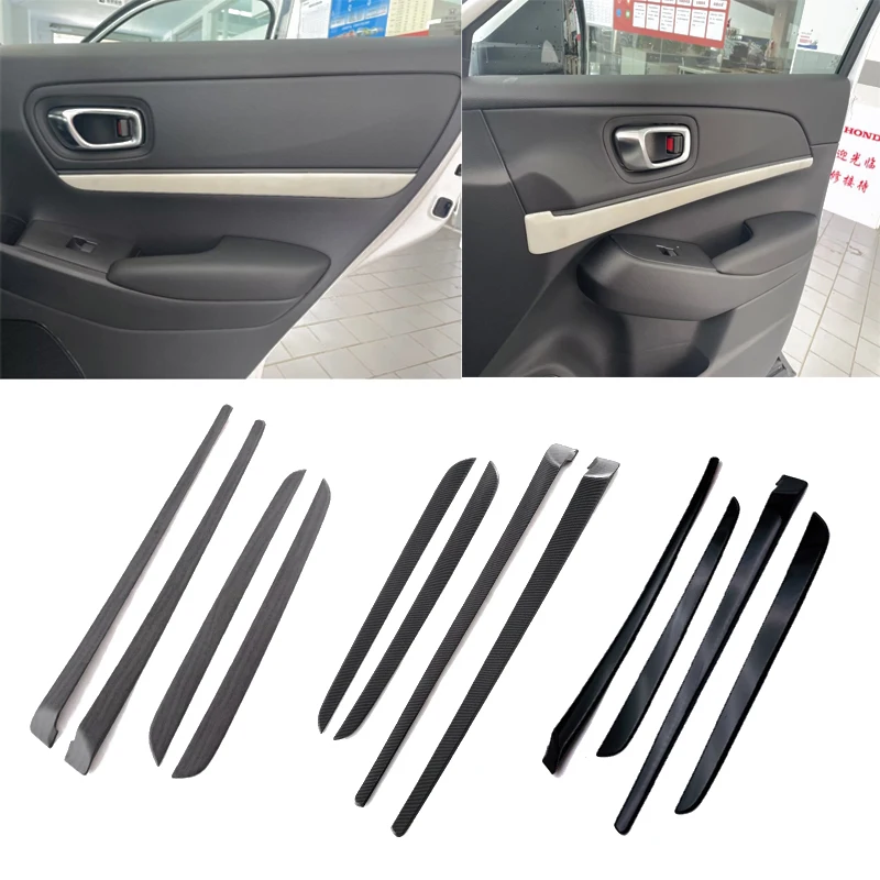 

For Honda Vezel HR-V E:HEV 2021 2022 ABS Car Inner Door Handle Handrail Panel Cover Trim armrest Strip Garnish Stickers