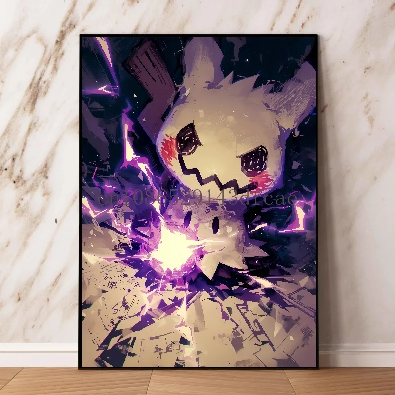 古典的なポケモンのHDキャンバス絵画,アニメの置物,水彩画のポスター