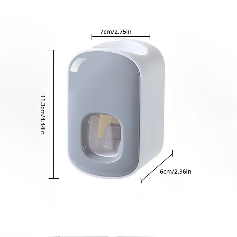 1pc Waterproof Toothpaste Squeezer Automatic Toothpaste Dispenser Wall Mount Bathroom Bathroom Accessories Toothbrush Holder 6
