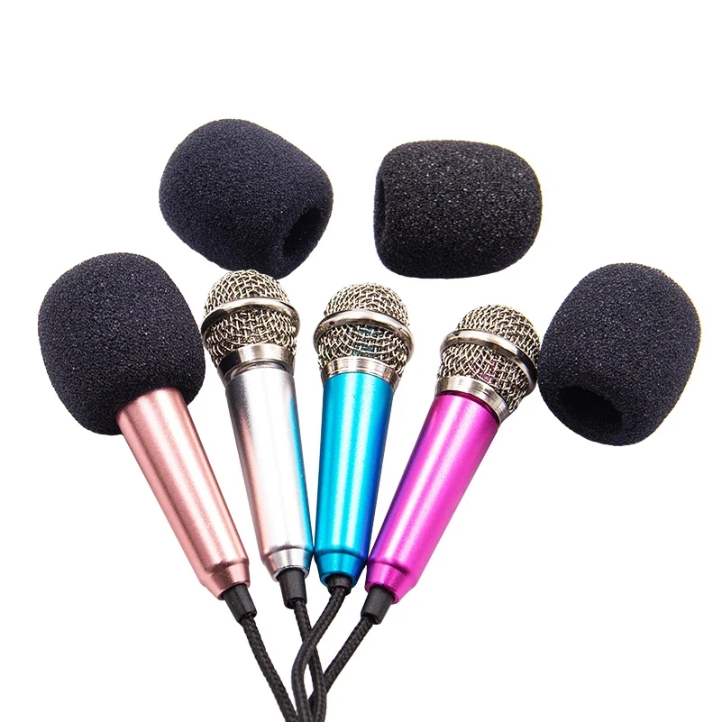 Micro de Studio stéréo Portable 3.5mm, Mini Microphone KTV karaoké pour téléphone intelligent, ordinateur Portable, PC de bureau, Microphone Audio portatif