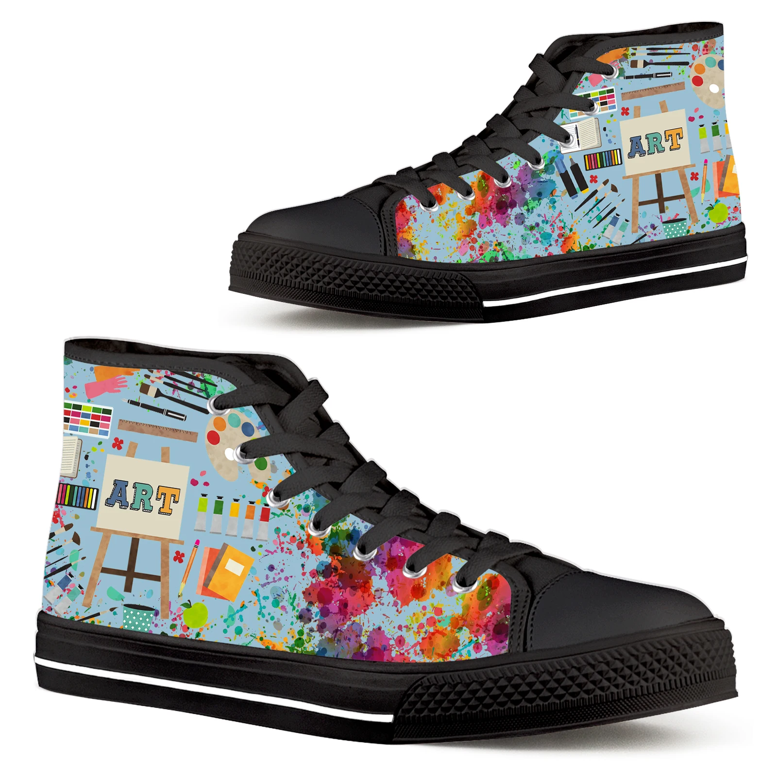 Elviswords Art Oil Ink Printing Scarpe Da Donna Painting Lovers Scarpe Regalo Adolescenti Casual High-Top Scarpe Da Donna Sneaker Di Tela