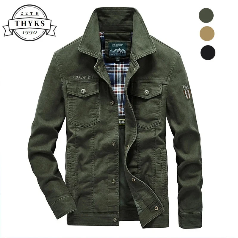 

Plus Size 7XL 8XL Military Jacket Men Quality Cotton Spring Autumn Mens Jackets Multi-pockets Casual Coats Male Chaquetas Hombre