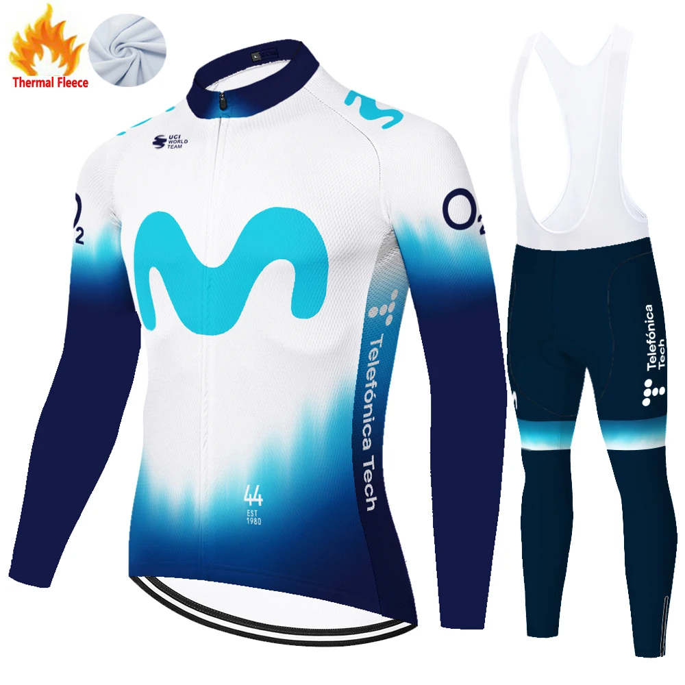Movistar cycling clothing men winter Long sleeve cycling Jersey MTB breathable Ropa Ciclismo Bicycle winter wear