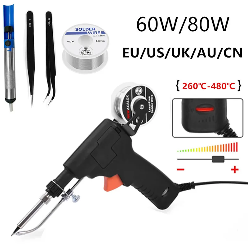 Electric Soldering Iron 110V/220V Hand-Held Internal Heating Automatically Send Tin Gun Welding Rapid Heating Repair Tools US/EU