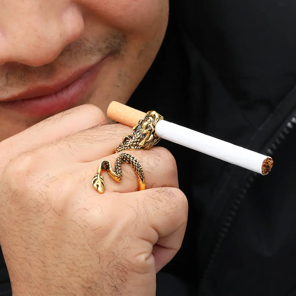 Creative Cigarette Holder Ring Vintage Dragon Shaped - Temu