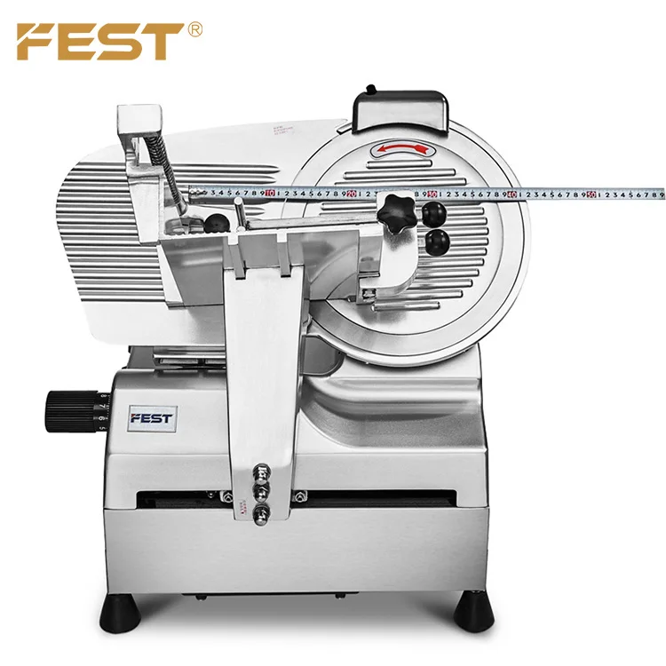 FEST meat slicer rotary butcher cutting machine commercial frozen meat slicer 300mm blades fully automatic meat slicer commercial potato chipper 3 stainless steel blades 1 4 1 2 3 8 french fries cutter fruit vegetable meat slicer roll slicing m