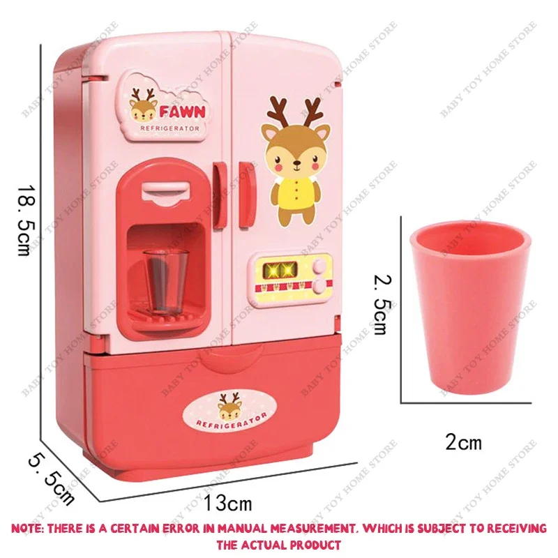 New Kids Toy Fridge Refrigerator Accessories With Ice Dispenser Role  Playing For Kids Kitchen Cutting Food Toys For Girls Boys - AliExpress