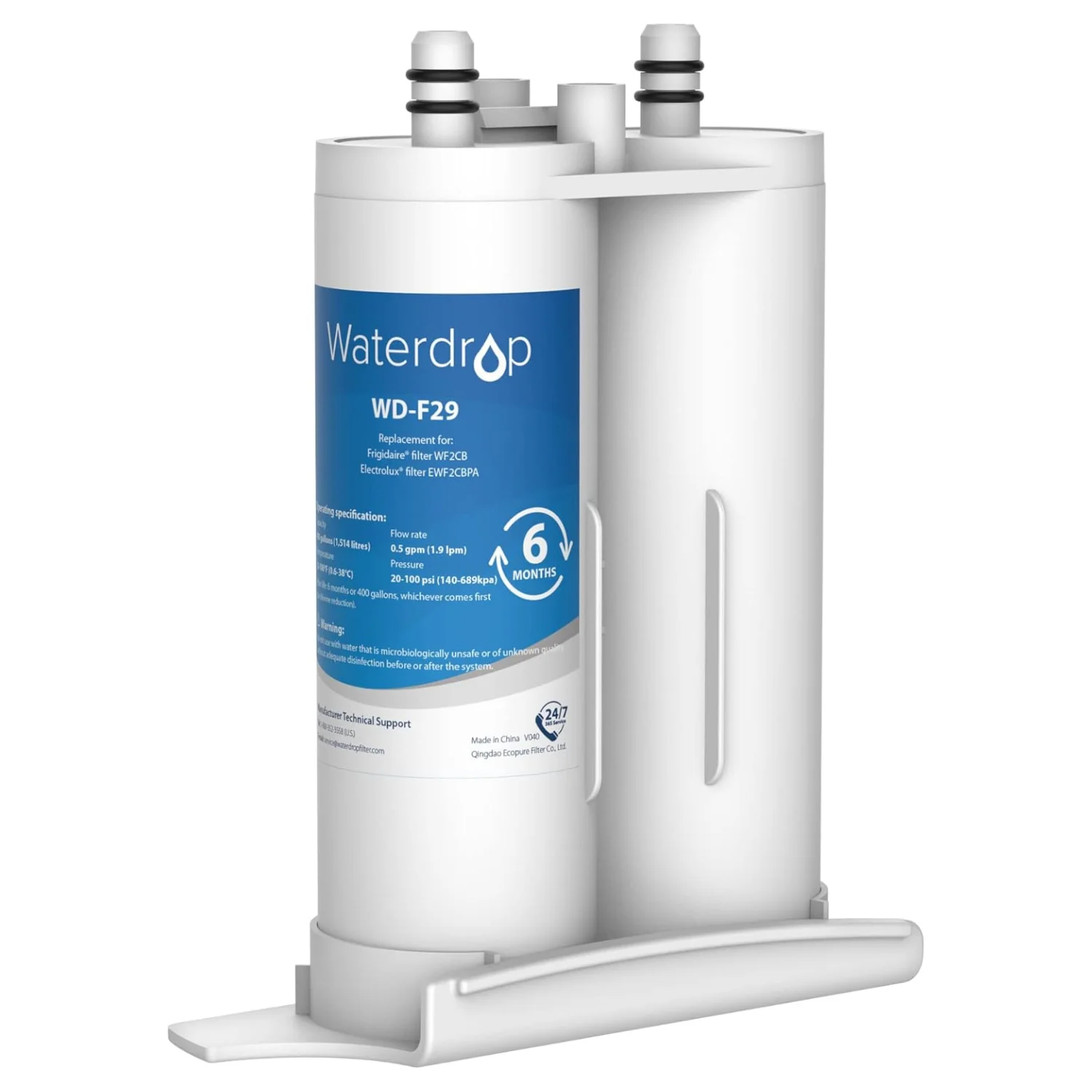 Waterdrop Refrigerator Water Filter Replacement For Frigdaire&reg; & Electrolux&reg; WF2CB&reg;, PureSource2&reg;, NGFC 2000, FC100, EWF2CBPA&reg;