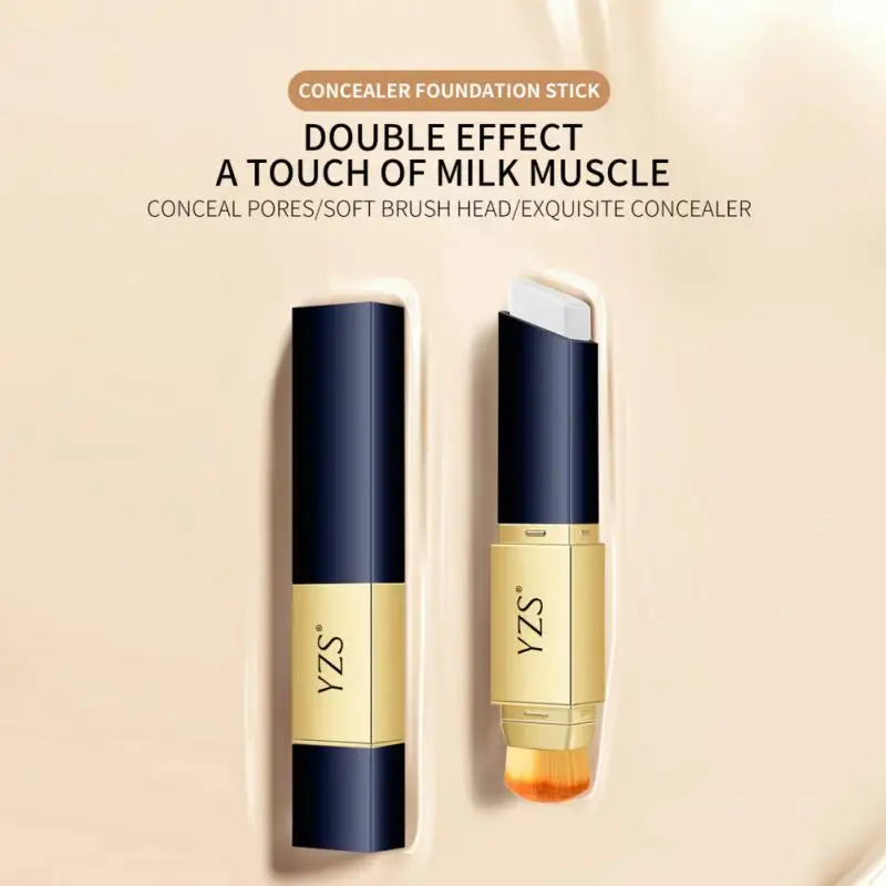 2 In 1 Facial Concealing Stick Concealer Foundation Stick Double-headed Concealer Stick Brightening Contour Cosmetic With Brush images - 6